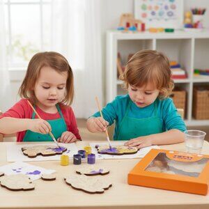 Mondo Llama Paint Your Own Halloween Puppy Wood Craft Kit w/ Paint & Brushes